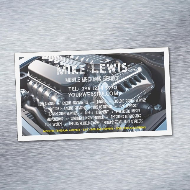 Mobile Mechanic Business Card Magnet (Mobile Mechanic Business Card Magnets)