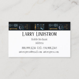 Mobile Mechanic Tire Service Black Classic Custom  Business Card
