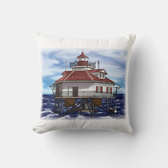mobile middle bay lighthouse throw pillow (Front)