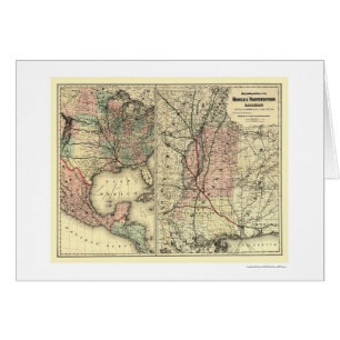 Mobile & Northwestern Railroad Map 1871 Cards
