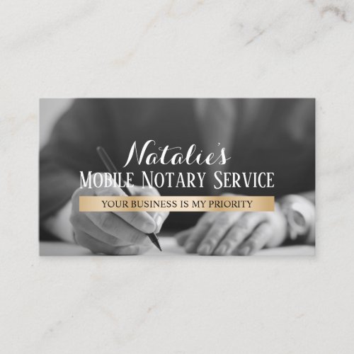 Mobile Notary  Apostille Gold Label Signing Agent Business Card