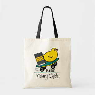 Mobile Notary Chick Riding Skateboard Maine Tote Bag