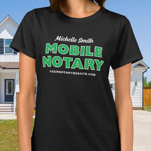 Mobile Notary Green Black Personalized T-Shirt