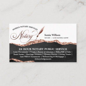 Mobile Notary & Loan Signing Agent Black Agate Bus Business Card