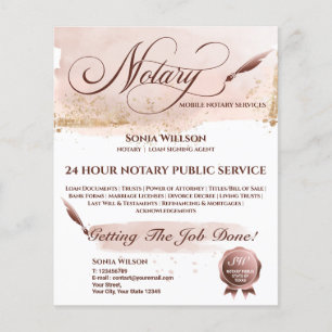 Mobile Notary & Loan Signing Agent Blush Pink Flye Flyer
