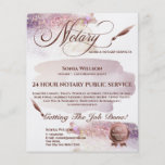 Mobile Notary & Loan Signing Agent Blush Pink Flye Flyer<br><div class="desc">A modern,  stylish mobile notary flyer with calligraphy script typography and feather pen with blush pink background.  Ideal for notary,  professionals,  lawyers,  loan agents,  mortgage agents... . add your photo</div>