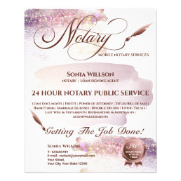 Mobile Notary &amp; Loan Signing Agent Blush Pink Flye Flyer