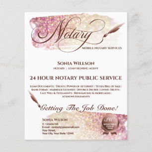 Mobile Notary & Loan Signing Agent Blush Pink Flye Flyer