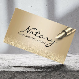 Mobile Notary Loan Signing Agent Modern Gold Business Card