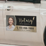 Mobile Notary Loan Signing Agent Modern Gold Photo Car Magnet<br><div class="desc">Mobile Notary Loan Signing Agent Modern Gold Photo Car Magnet.</div>