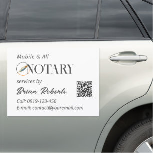 Mobile Notary & Loan Signing Agent Modern Logo Car Magnet