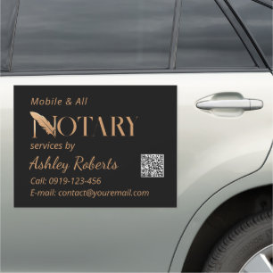 Mobile Notary & Loan Signing Agent Modern Logo Car Magnet