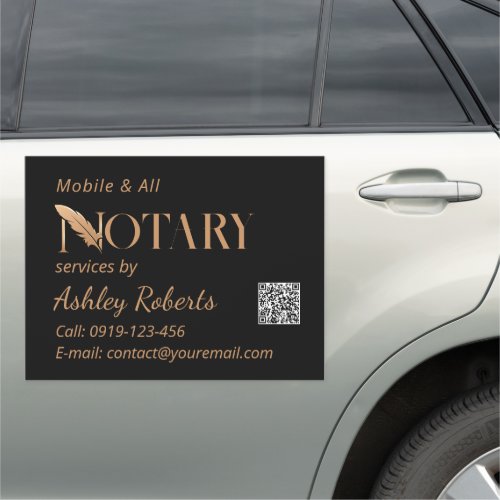Mobile Notary  Loan Signing Agent Modern Logo Car Magnet