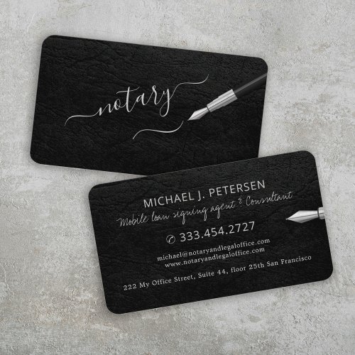 Mobile notary loan signing agent notary public business card