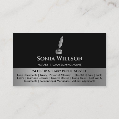 Mobile Notary  Loan Signing Agent Pink Agate Flye Business Card