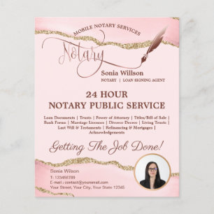 Mobile Notary & Loan Signing Agent Pink Agate Flye Flyer