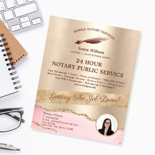 Mobile Notary & Loan Signing Agent Pink Agate Flye Flyer