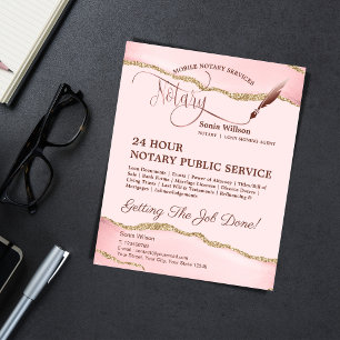 Mobile Notary & Loan Signing Agent Pink Agate Flye Flyer