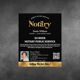 Mobile Notary & Loan Signing Agent QR Code Photo Flyer