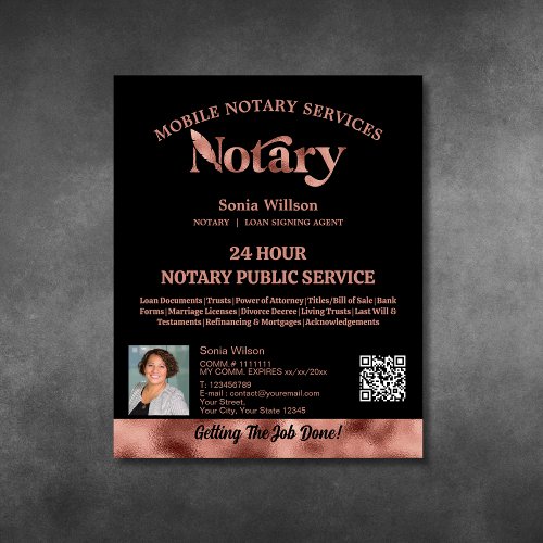 Mobile Notary  Loan Signing Agent QR Code Photo Flyer