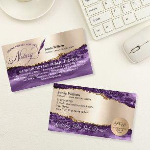 Mobile Notary & Loan Signing Agent Rose Gold Business Card