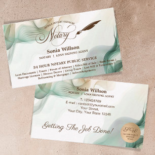 Mobile Notary & Loan Signing Agent Sage Green Business Card
