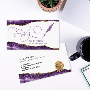 Mobile Notary & Loan Signing Agent Teal Agate  Fly Business Card
