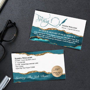 Mobile Notary & Loan Signing Agent Teal Business Card