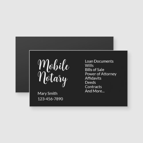 Mobile Notary Name Services Business Card Magnet