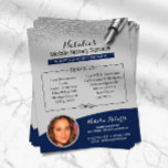 Mobile Notary Navy Blue & Silver Glitter Photo Flyer<br><div class="desc">Mobile Notary Service Navy Blue & Silver Glitter Photo Flyers.</div>