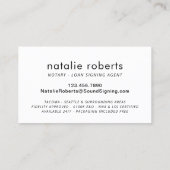 Mobile Notary Professional Loan Signing Agent Business Card (Back)