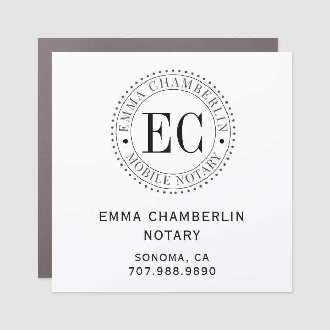 Mobile Notary Promotional  Car Magnet (Front)