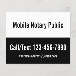 Mobile Notary Public Black and White Template Flyer