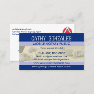 Mobile Notary Public Business Card
