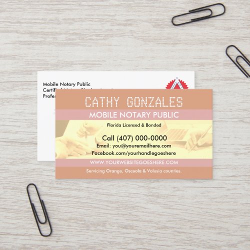 Mobile Notary Public Business Card