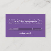 Mobile Notary Public Business Card (Back)