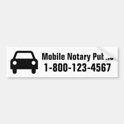 Mobile Notary Public Car Bumper Sticker