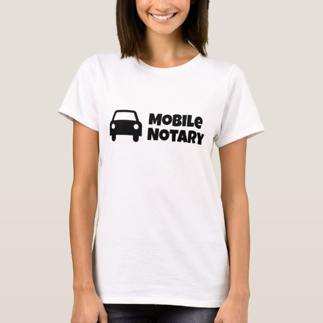 Mobile Notary Public Car Symbol T-Shirt (Front)