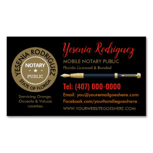 Mobile Notary Public Customizable Business Card