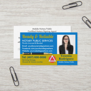 Mobile Notary Public Customizable Photo Business C Card