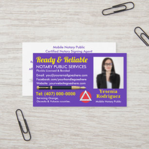 Mobile Notary Public Customizable Photo Business C Card