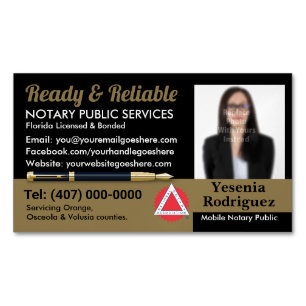 Mobile Notary Public Customizable Photo Business C Card Magnet