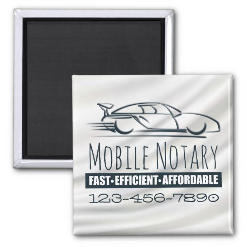 Mobile Notary Public Fast Car with Phone Number Magnet