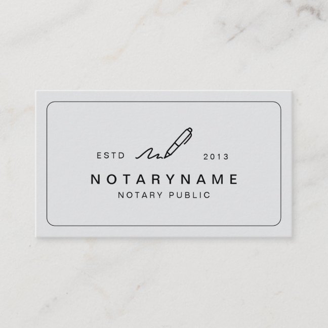 Mobile Notary Public Loan Signing Agent Business Card