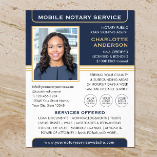 Mobile Notary Public Loan Signing Agent Navy Gold Flyer