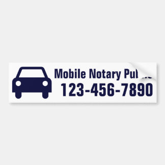 Mobile Notary Public Phone Number Customized Bumper Sticker