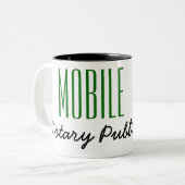Mobile Notary Public Poised Pen Customizable Two-Tone Coffee Mug (Front Left)
