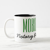 Mobile Notary Public Poised Pen Customizable Two-Tone Coffee Mug (Left)