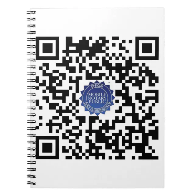 Mobile Notary Public qr-code Notebook | Zazzle