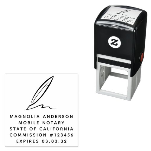 Mobile Notary Public Quill   Self_inking Stamp